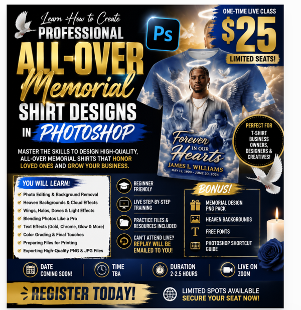 Learning All-Over Memorial Shirt Designs in Photoshop