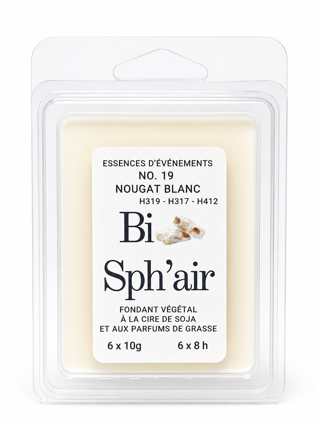 Lot de 6 fondant "N0. 19 : NOUGAT BLANC"