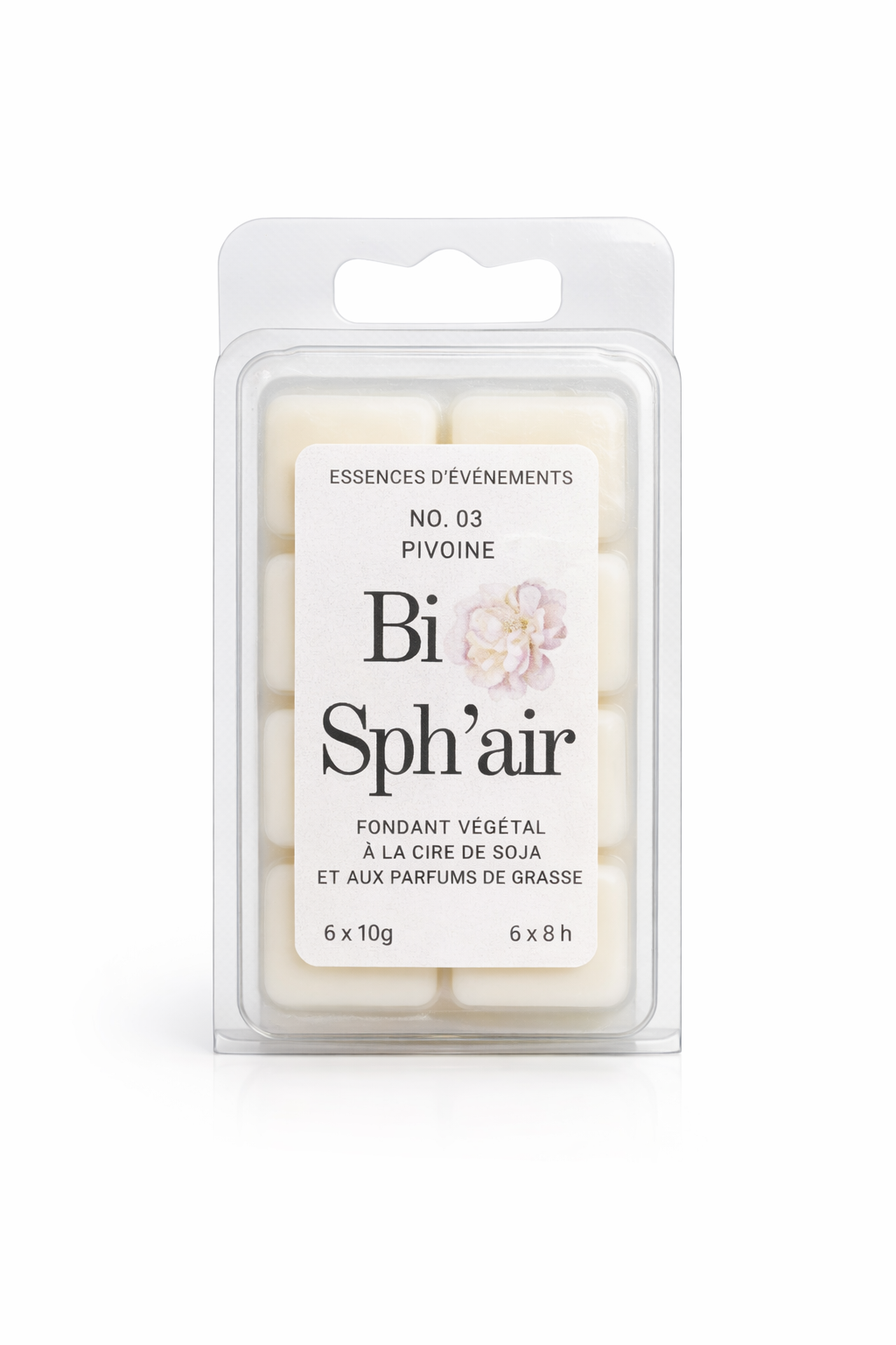 Lot de 6 fondants "NO. 03 : PIVOINE"