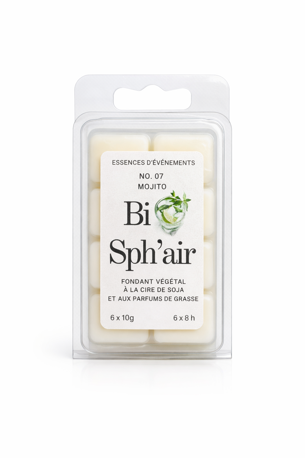 Lot de 6 fondants "NO. 07 : MOJITO"