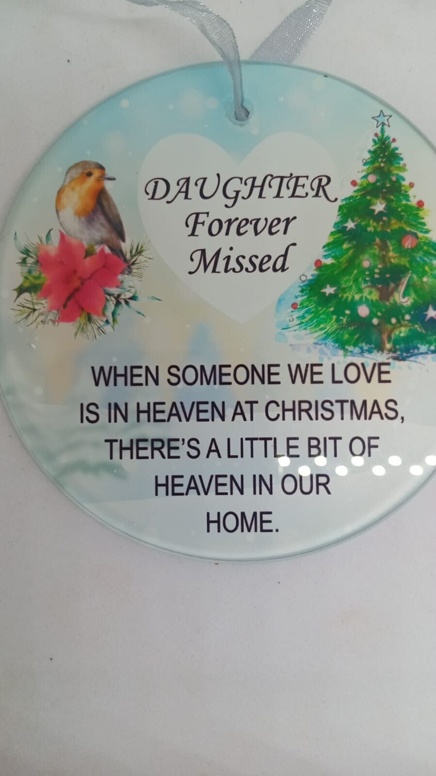 In Memory of Daughter at Christmas tree hanger