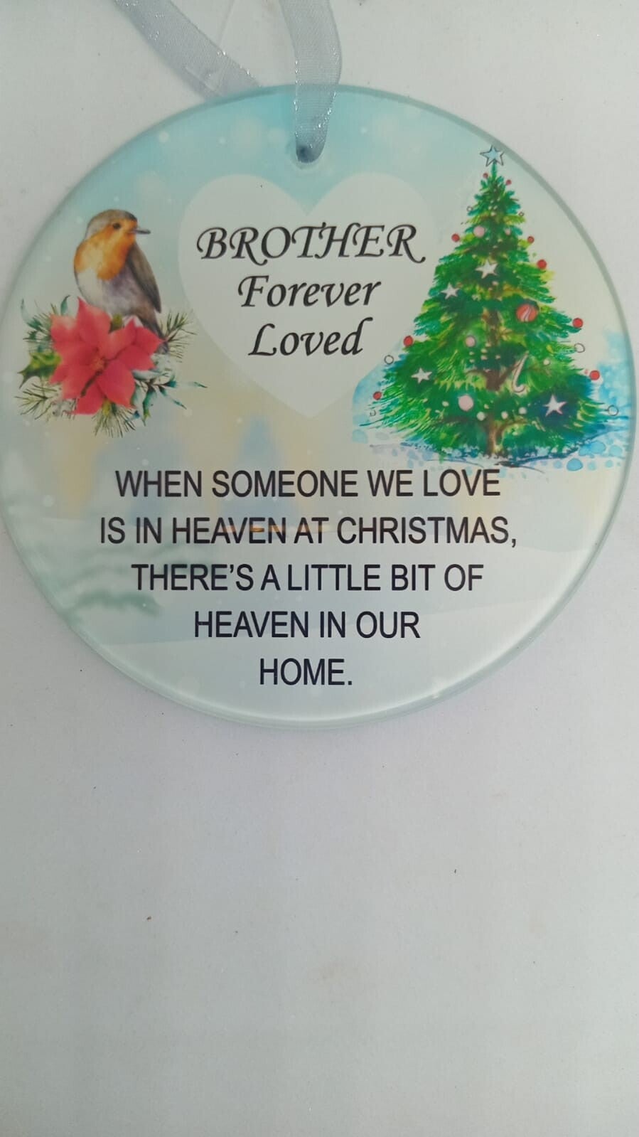 In memory of brother at Christmas tree hanger