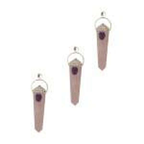 Rose quartz & Amethyst double pencil pointed pendent