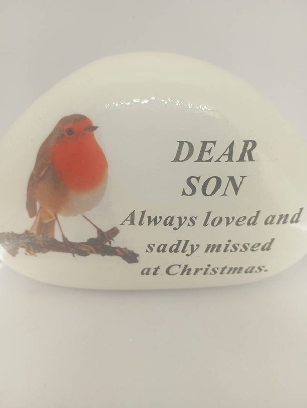 In Memory of son robin stone at Christmas.