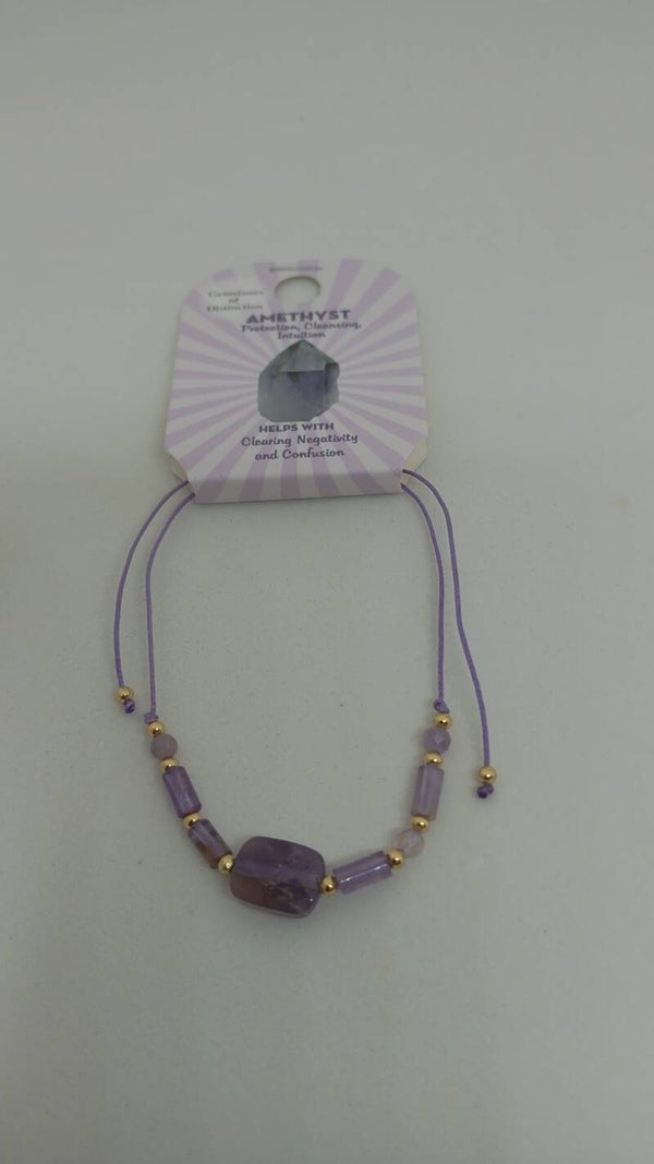 Amethyst crystal bracelet.