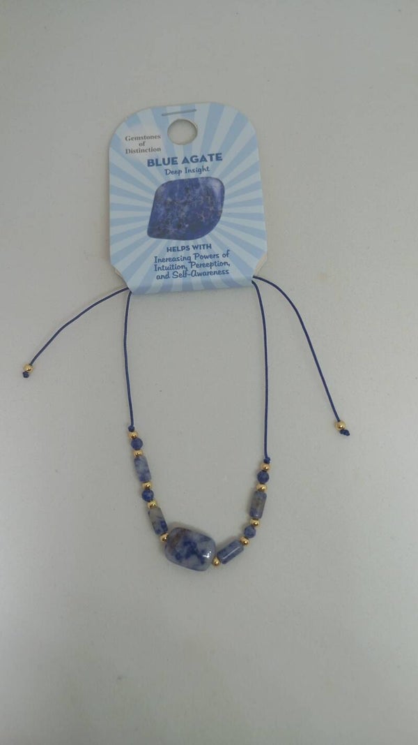 Blue agate crystal bracelets