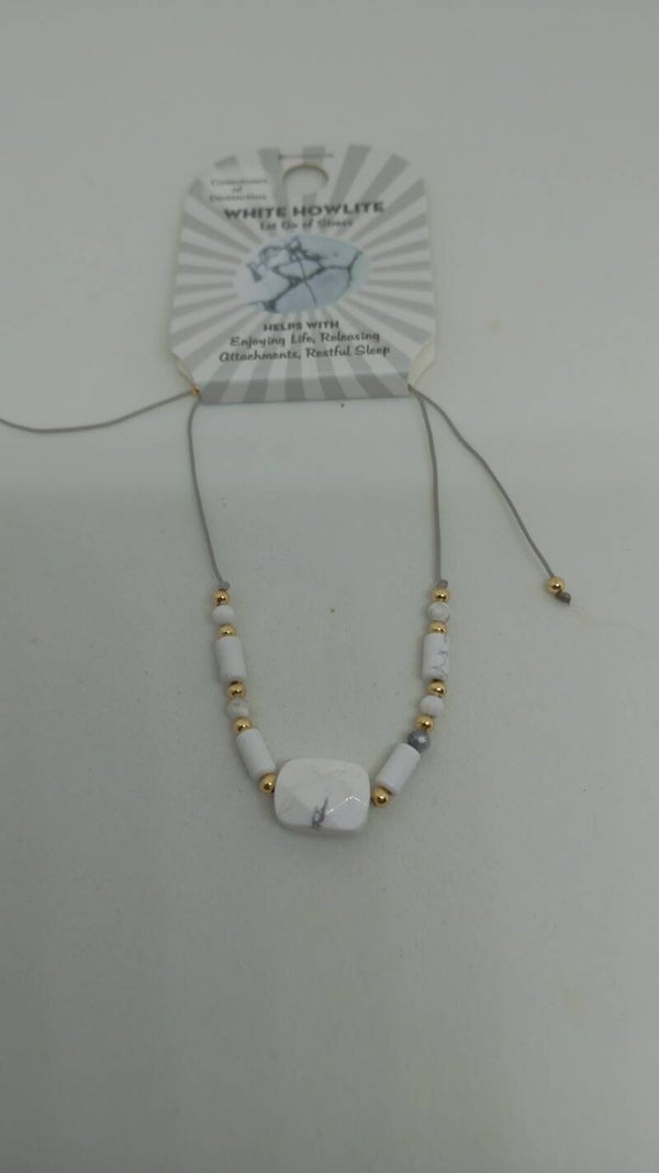 White howlite crystal bracelets.