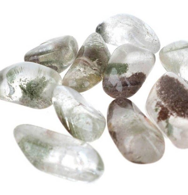 Clear quartz with inclusions.