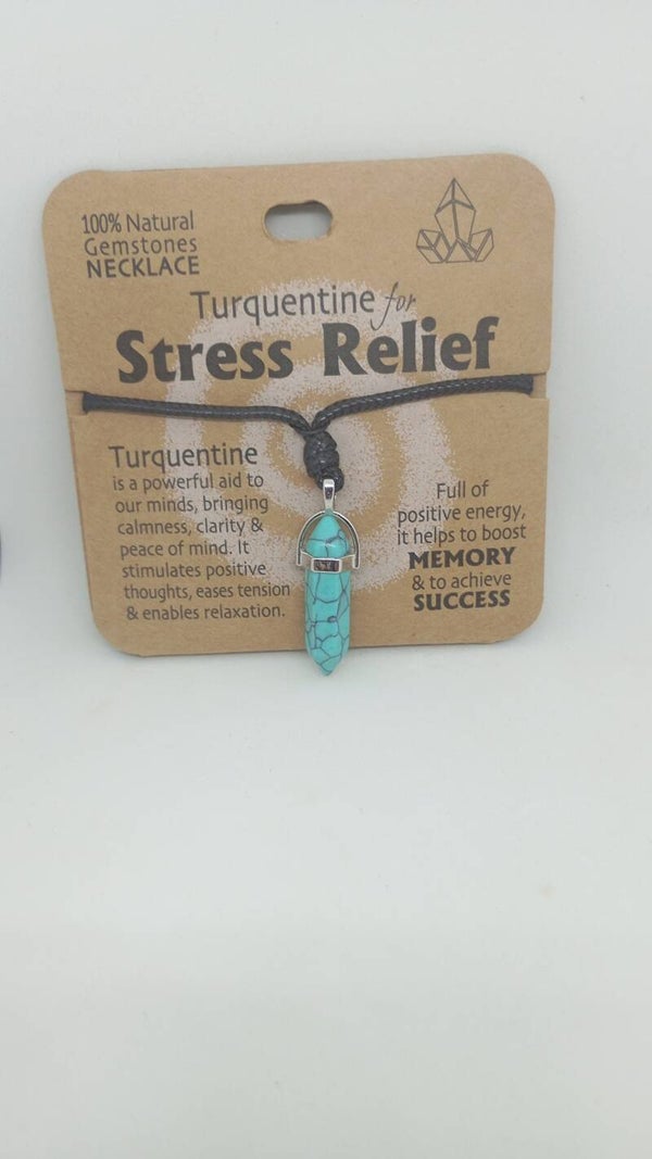 Turquoise Crystal Pendents for Stress relief.