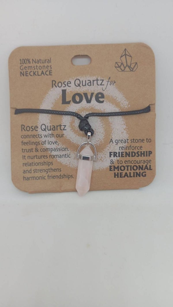 Rose quartz crystal pendant for love