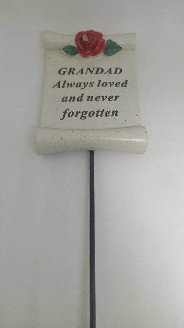 Christmas In Memory of Grandad plaque on stand