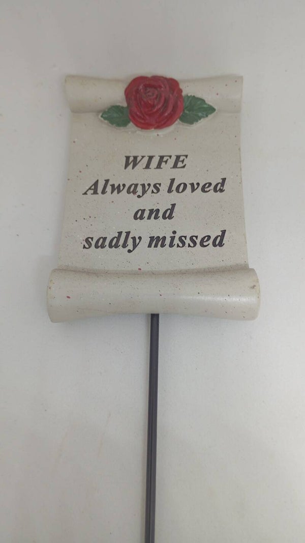 Christmas in Memory of Wife plaque on Stand