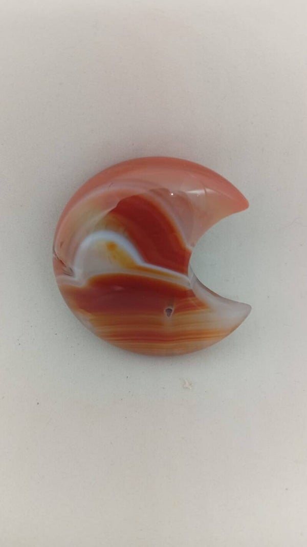 Carnelian Agate crescent moon crystal