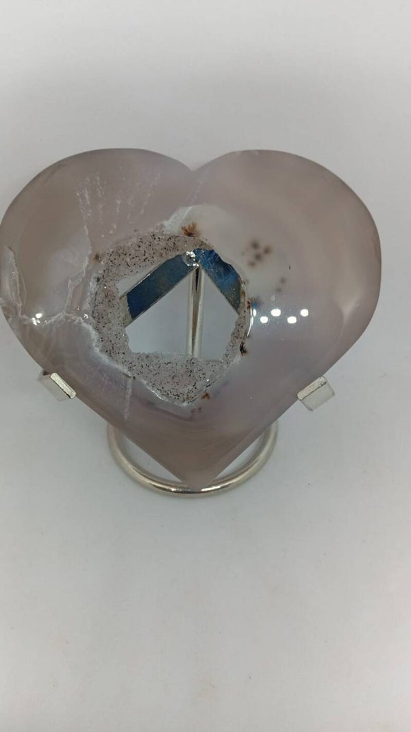Pink Agate Geode Heart
