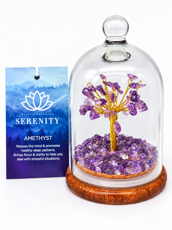 Amethyst Serenity Trees on wooden base