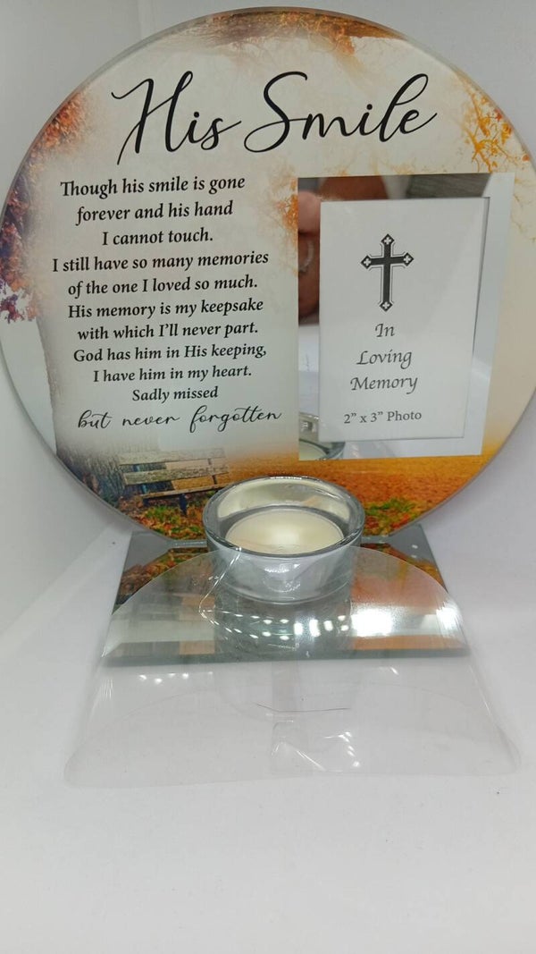 His Smile photo frame with t-light