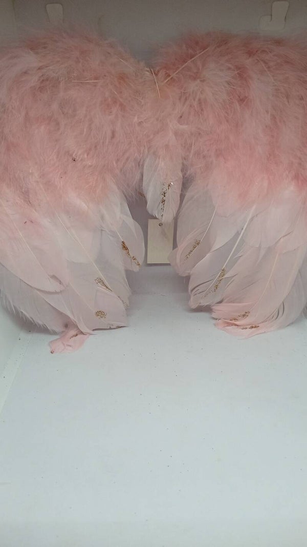 Large pink angel wings