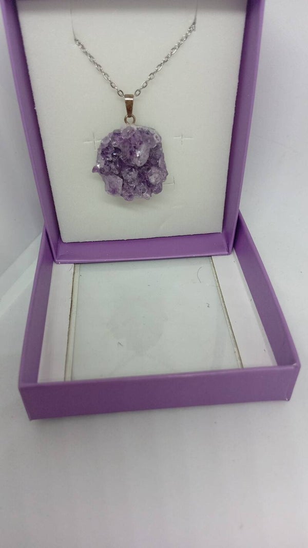 Amethyst cluster necklace