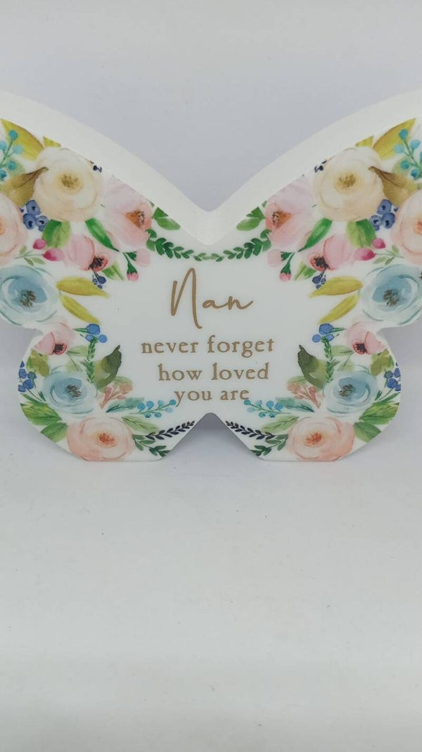 Special Nan butterfly plaques