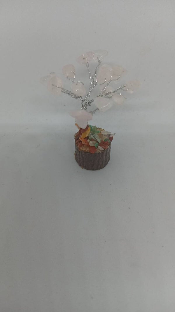 Rose quartz mini tree