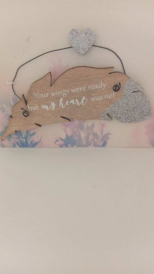 Angel wooden feathers hangers
