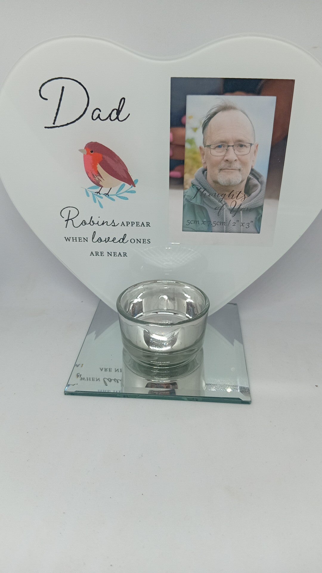 Dad robin t-light photo frame