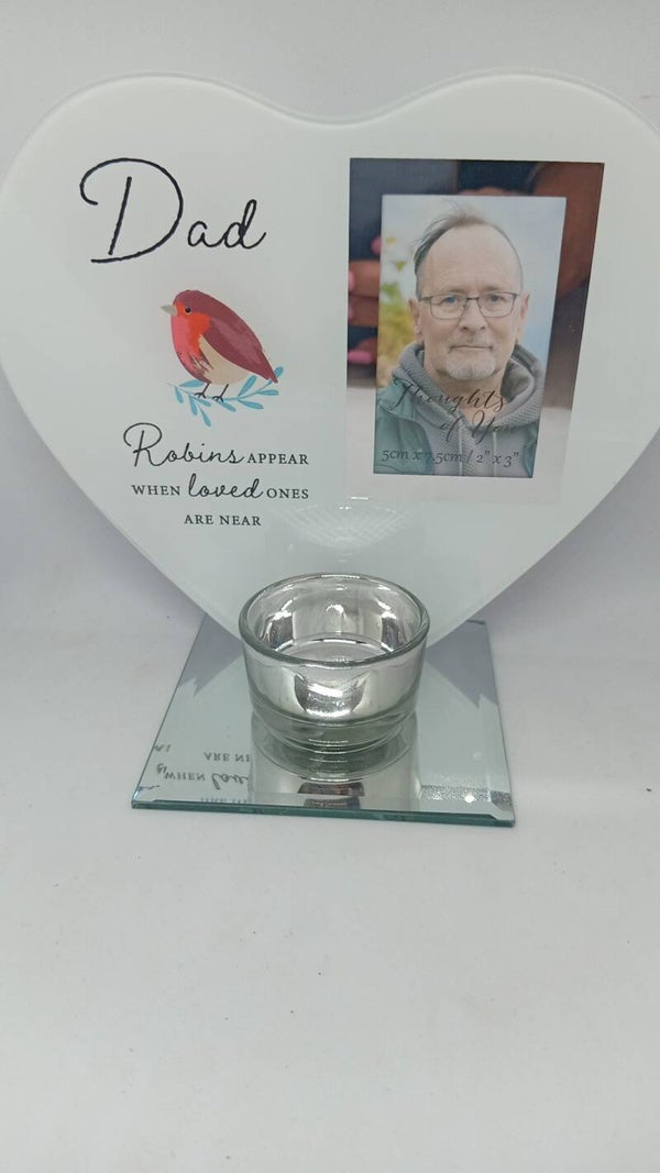 Dad robin t-light photo frame