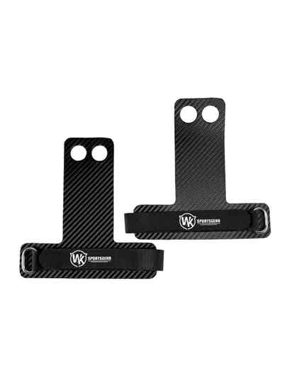 2 holes Carbon Leather hand grips black