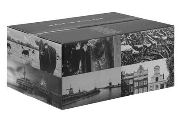 Kleine doos zwart/wit 31x20x14 cm