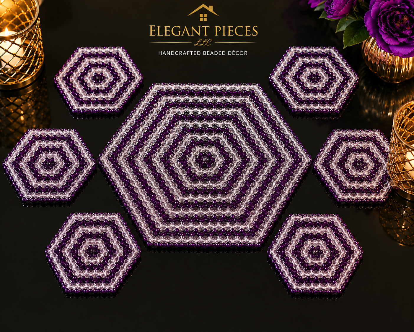 7 PC COASTER SET WITHOUT NAPKIN RINGS