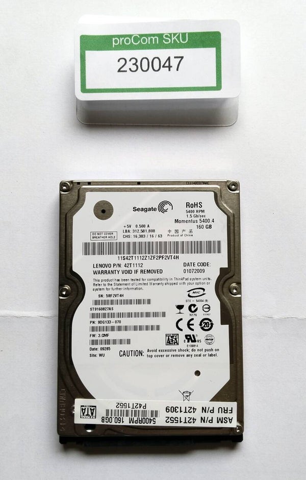 HDD / Festplatte / Seagate Momentus / 160 GB / 2,5" / SATA / 2 Stk.