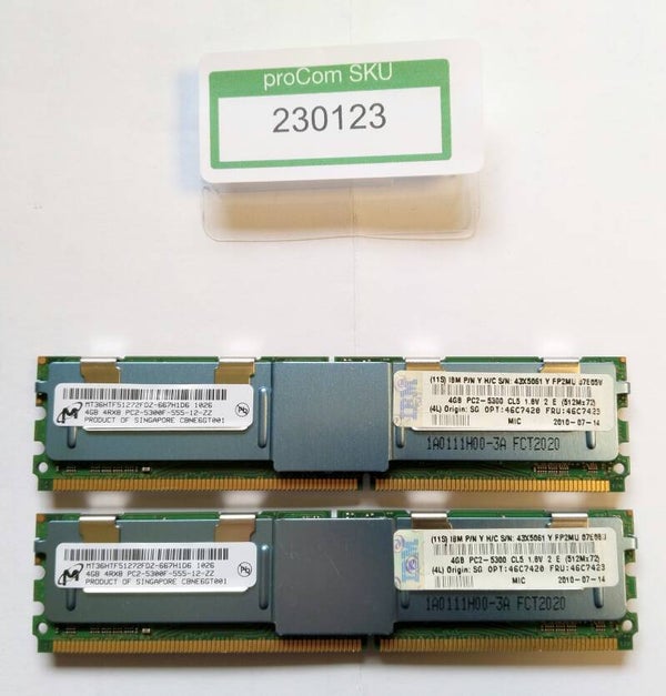 RAM für Server / IBM / PC2-5300F-555-12-ZZ / 2x4 GB