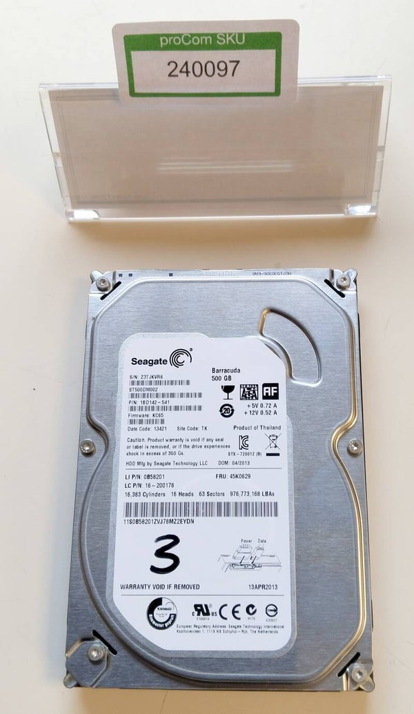 HDD / Festplatte / Seagate Barracuda / 3,5" / SATA / 500 GB / 2 Stk.