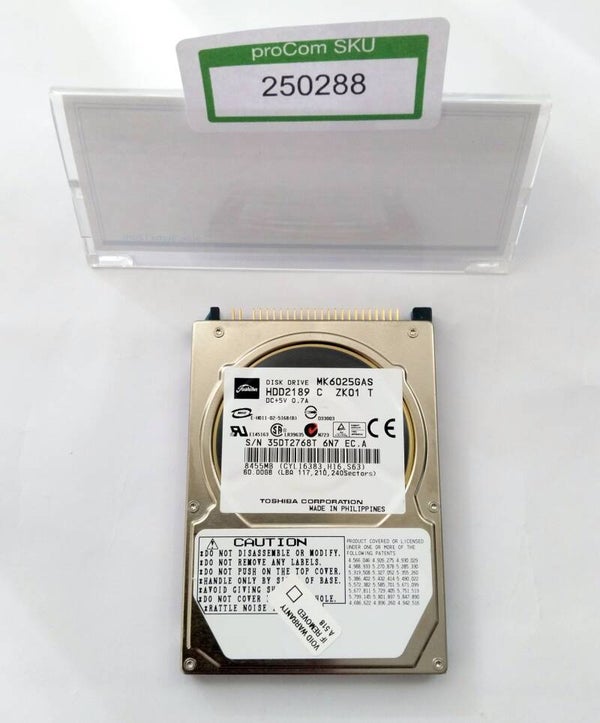 HDD / Festplatte / Toshiba / MK6025GAS / 60 GB / IDE / 2,5 Zoll