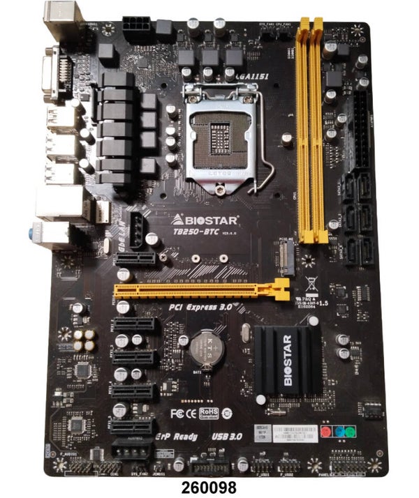 Mainboard, Biostar TB250-BTC Ver. 6.0, Krypto Mining Board