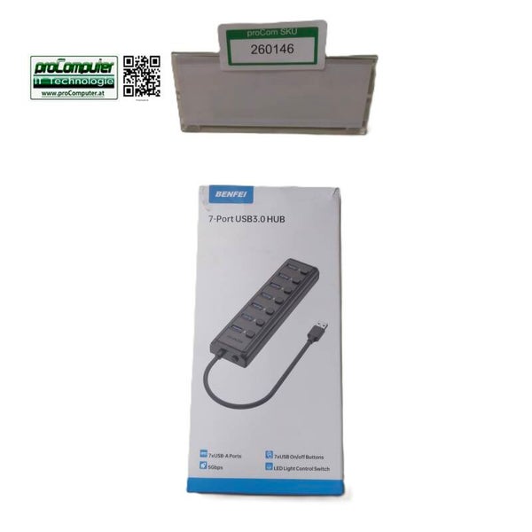 BENFEI 7-Port USB 3.0 Hub, kompakter, ultraflacher USB-Splitter