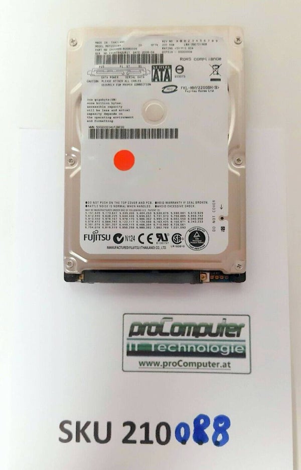 HDD / Festplatte / Fujitsu / 200 GB / 2,5" / SATA