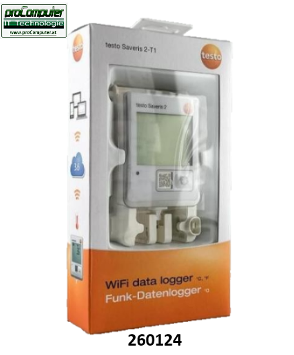 Testo Saveris 2-T1 Temperaturüberwachung, Funk Datenlogger, WLan, -30 bis +50 °C