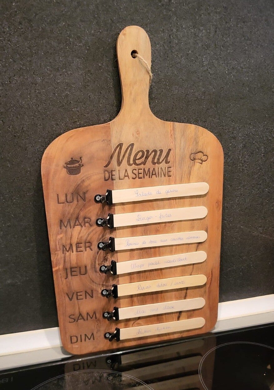 Planche à découper "MENU"