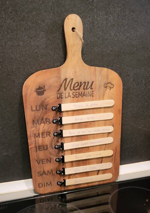Planche à découper "MENU"