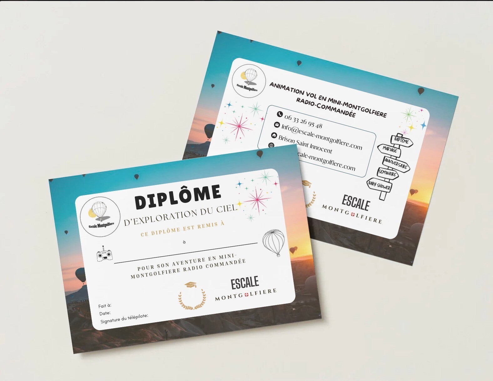 Diplôme adolescent et adulte d’exploration du ciel en mini-montgolfière