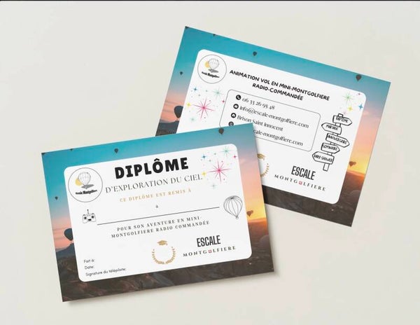 Diplôme adolescent et adulte d’exploration du ciel en mini-montgolfière