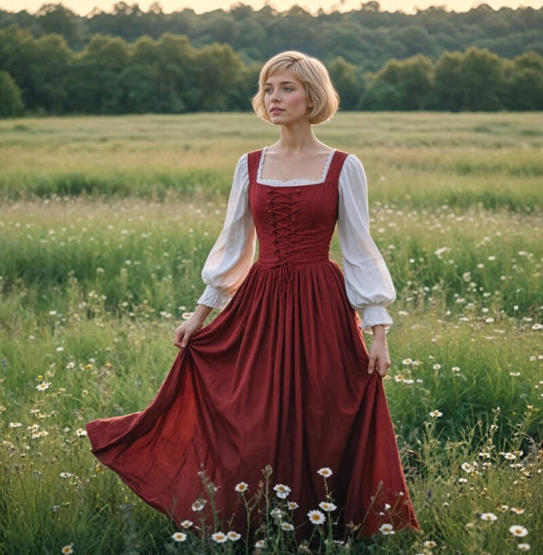 Unter Nordfrauen - Schnürkleid und Bluse aus Leinen oder Baumwolle-Leinen