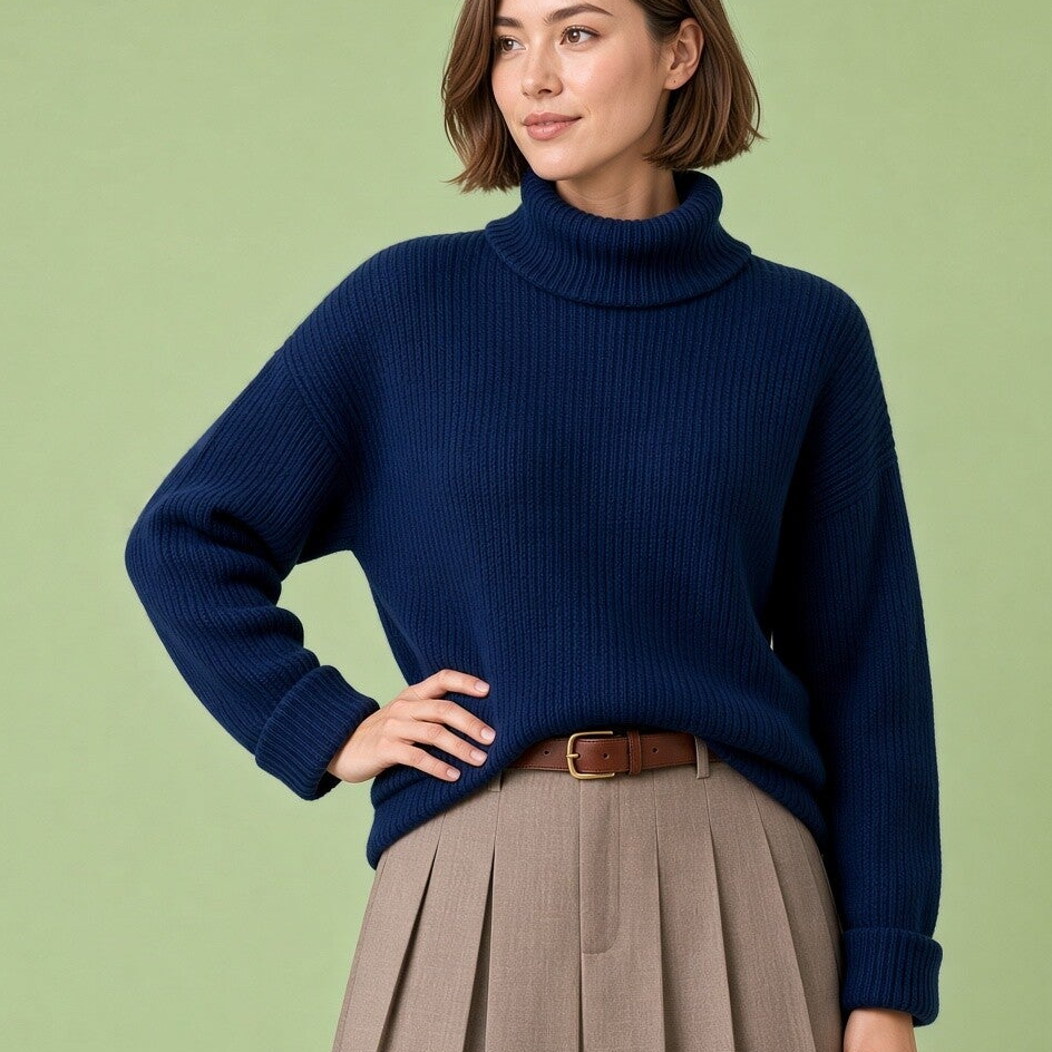 Rollkragenpullover aus reiner Alpakawolle