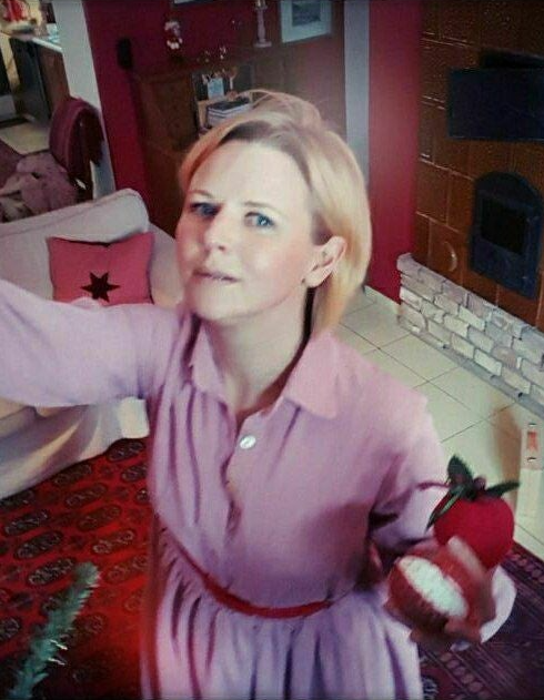 Cord-Kleid mit Bubikragen aus Baumwolle