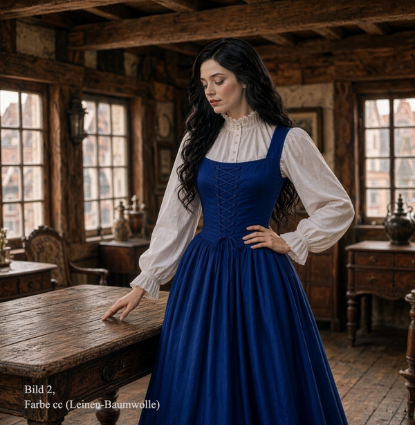Unter Nordfrauen - Schnürkleid aus Leinen oder Baumwolle-Leinen