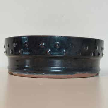 Glazed drum pot