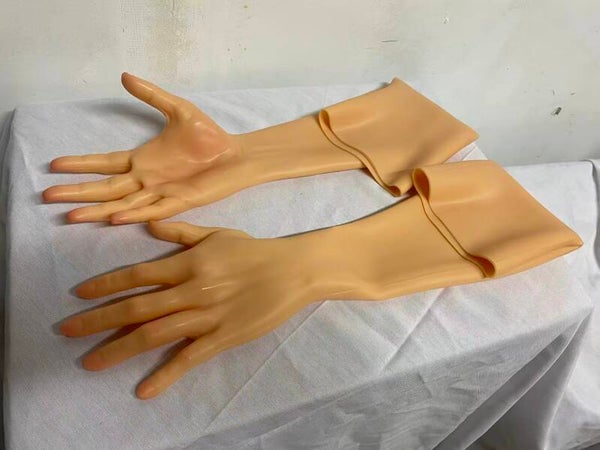 Gants féminins réalistes en silicone 60cm