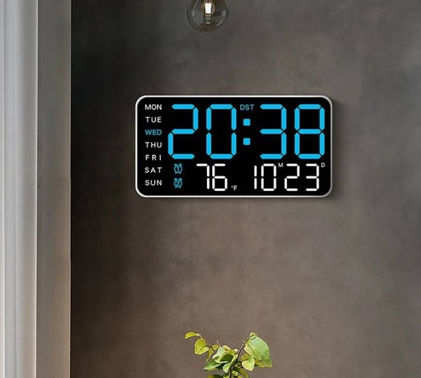 Grande horloge murale numérique LED