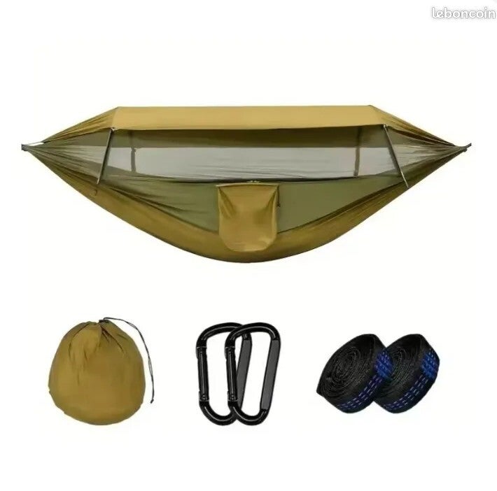Hamac de camping  avec moustiquaire et pare-soleil